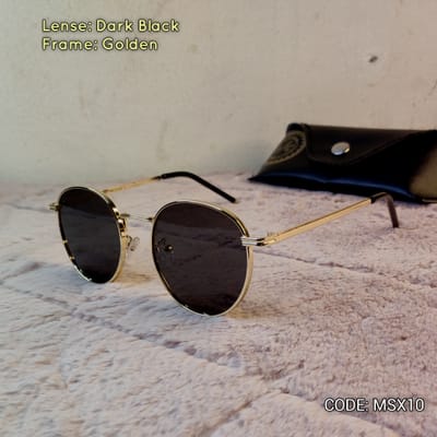 1915_Metal Gold Black Stylish Sunglass_img_3