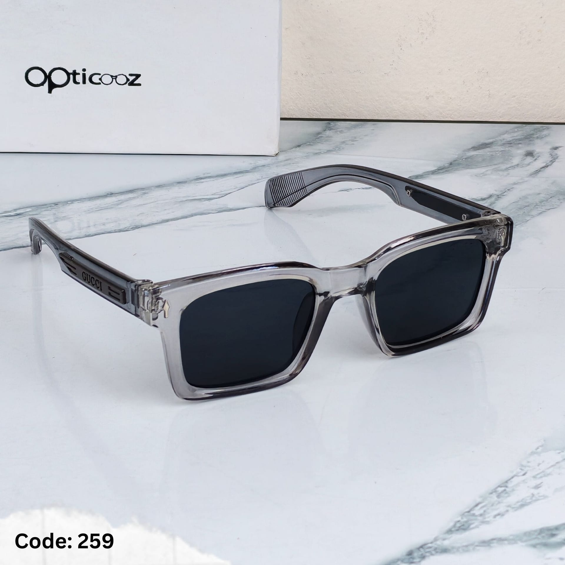 259 Transparent square sunglass